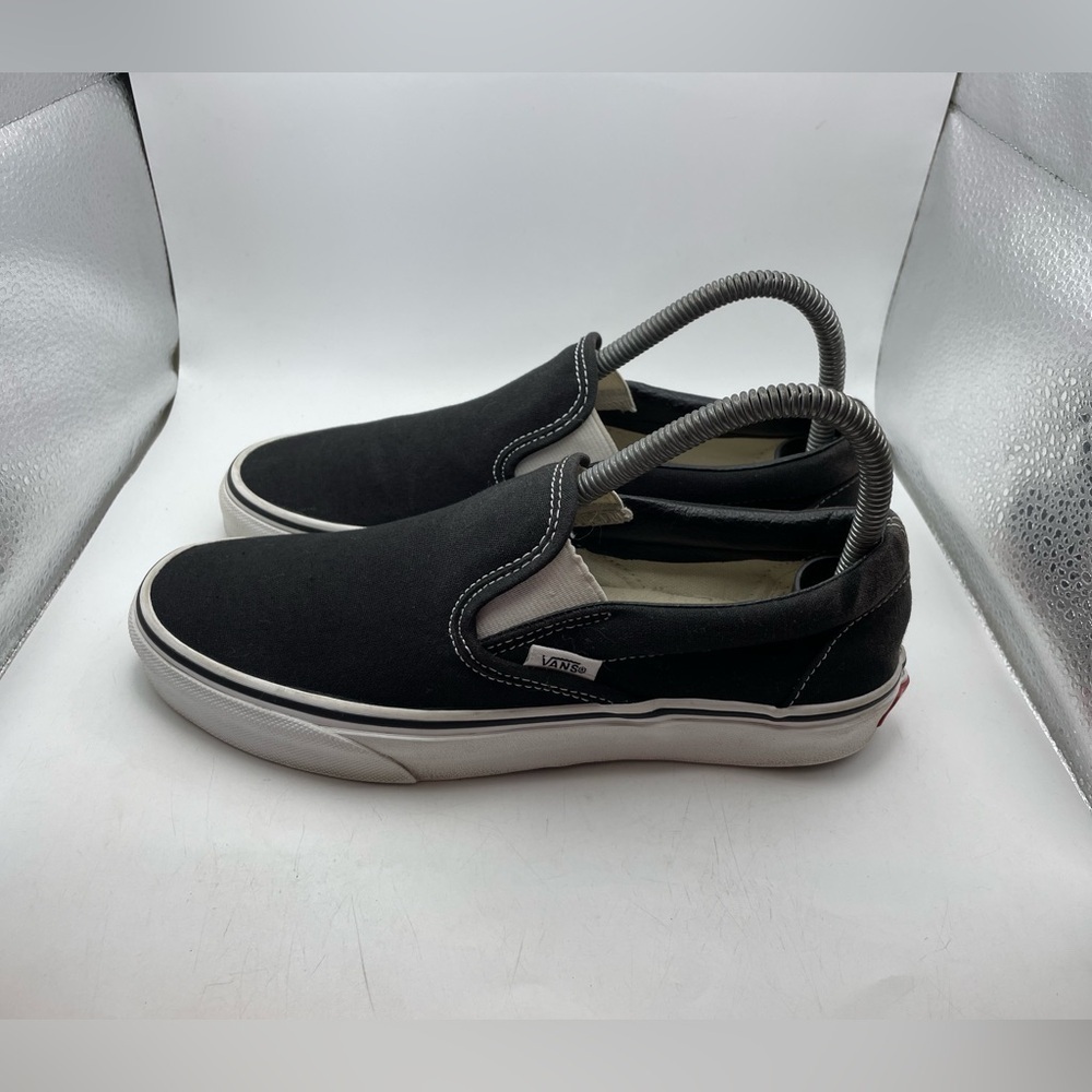Vans off the wall black canvas loafers womens 7